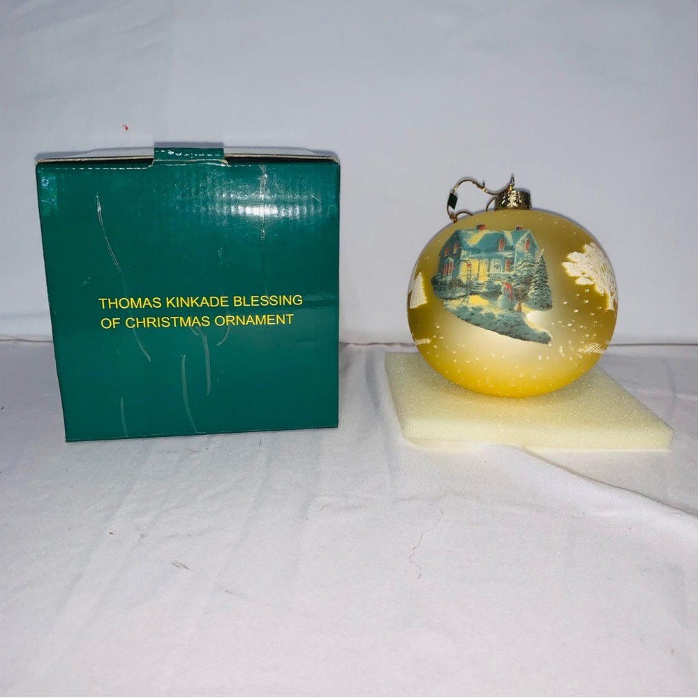 Thomas Kinkade Blessing Of Christmas Ornament In The Brushworks Collection 2003